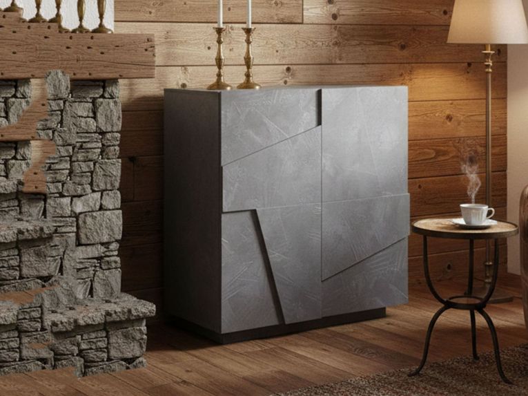 Credenza ardesia 81x44x86h cm 2 ante - Arli