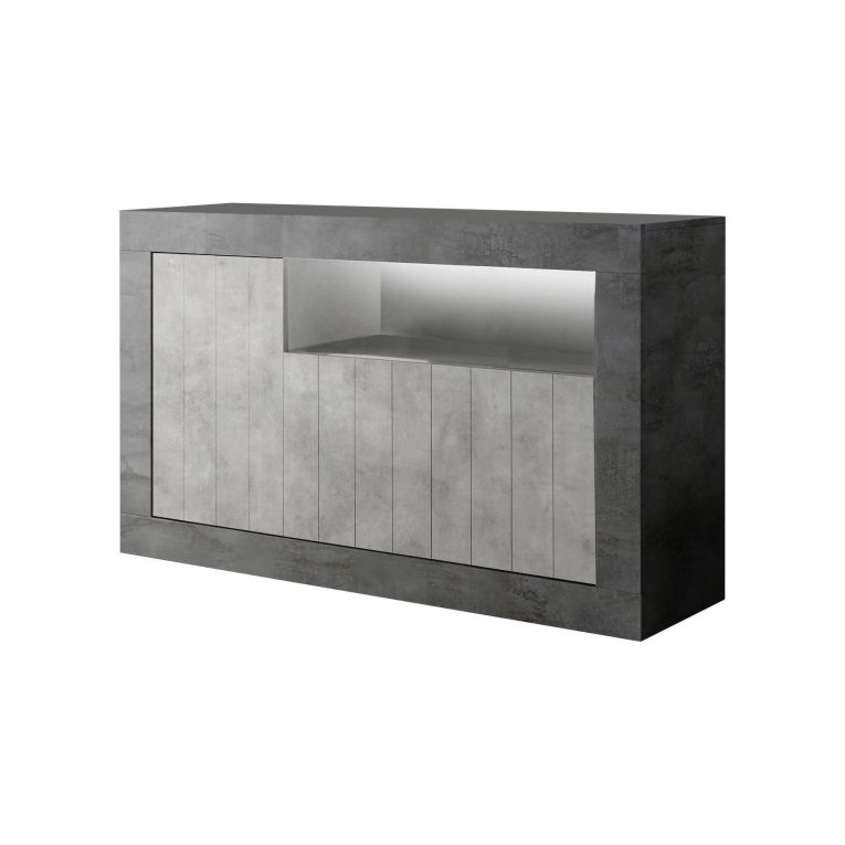 Credenza ardesia e cemento 138x42x86h cm 3 ante - Dolphin