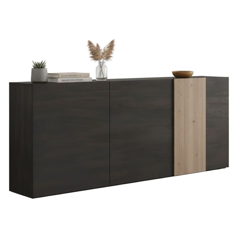 Credenza ardesia e noce 181x44x86h cm 3 ante - Jerry