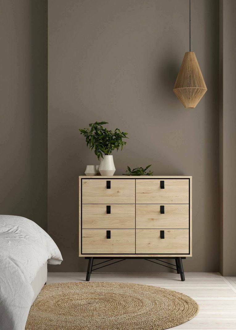 Credenza Aurelie, Buffet da soggiorno, Madia da salotto, Dispensa da cucina, 40x102 h95 cm, Rovere