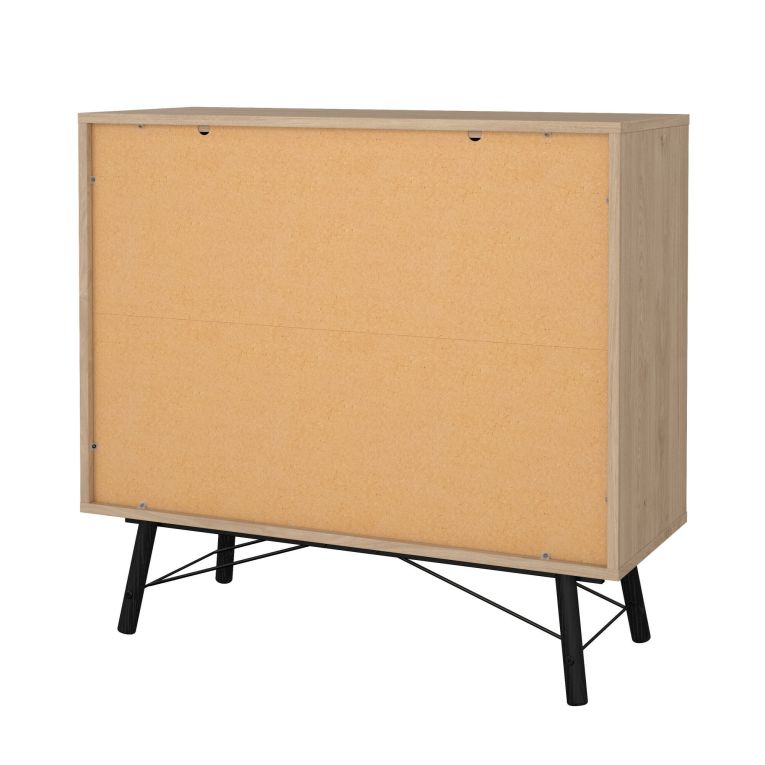 Credenza Aurelie, Buffet da soggiorno, Madia da salotto, Dispensa da cucina, 40x102 h95 cm, Rovere