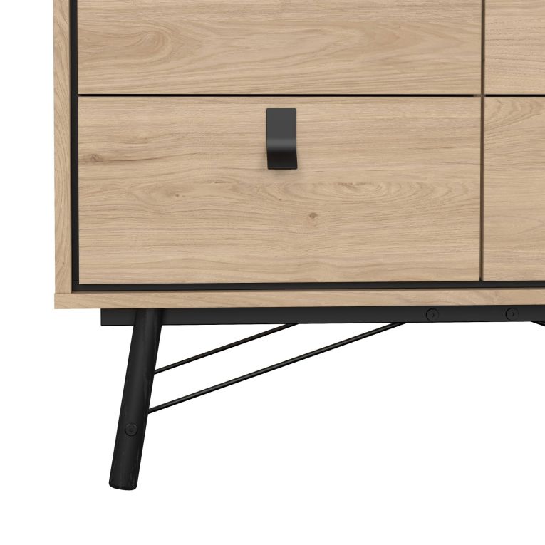 Credenza Aurelie, Buffet da soggiorno, Madia da salotto, Dispensa da cucina, 40x102 h95 cm, Rovere