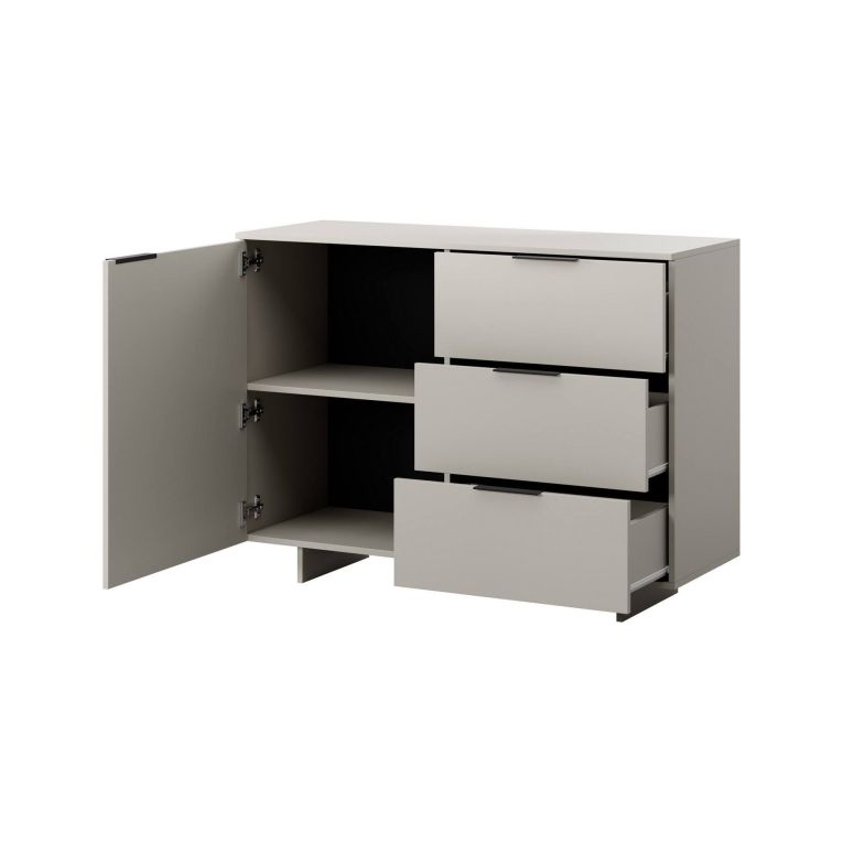 Credenza beige 120x41x90h cm 1 anta e 3 cassetti - Rubiera