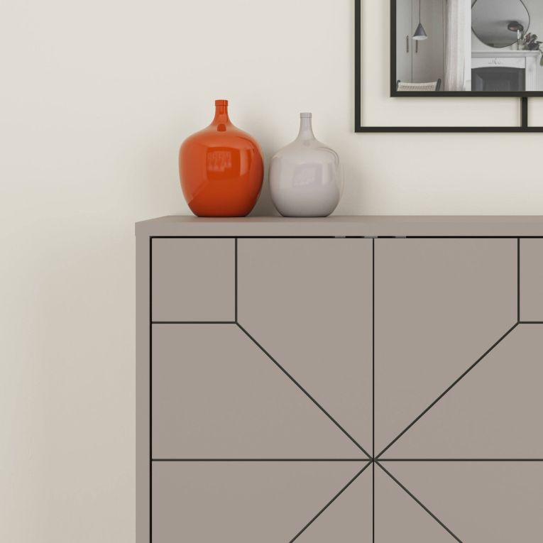 Credenza beige 123x35x62h cm 4 ante - Earl