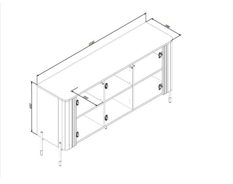 Credenza beige 150x39x80h cm 3 ante - Susegana