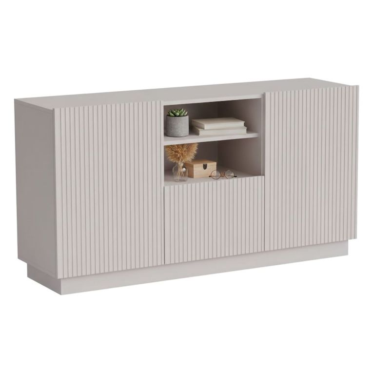 Credenza beige 150x40x78h cm 2 ante e 1 cassetto - Serchio
