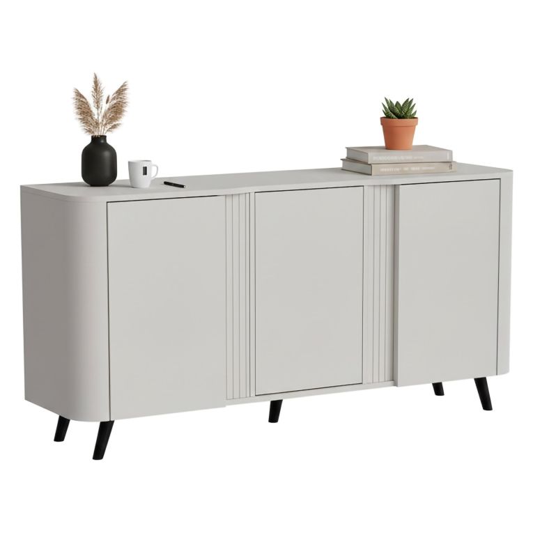Credenza beige 150x42x70h cm 3 ante - Loreo