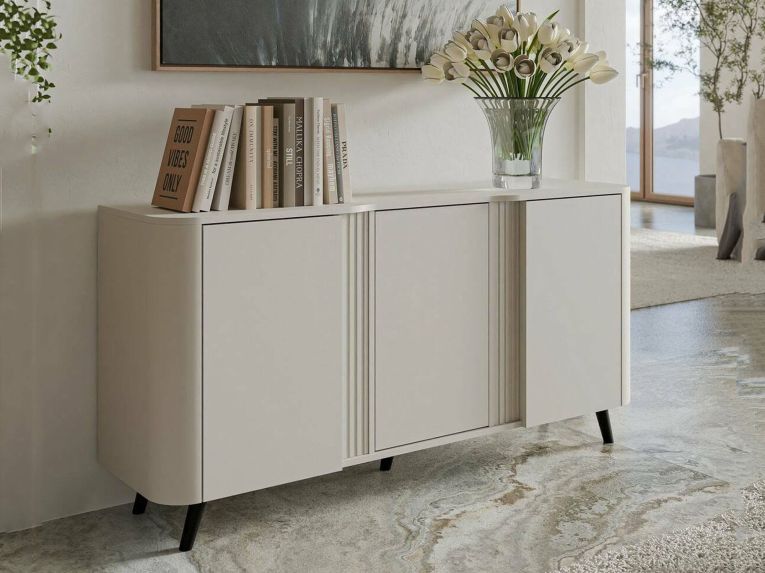 Credenza beige 150x42x70h cm 3 ante - Loreo