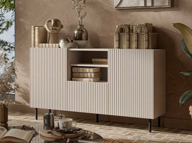 Credenza beige 150x42x82h cm 2 ante e 1 cassetto - Malo