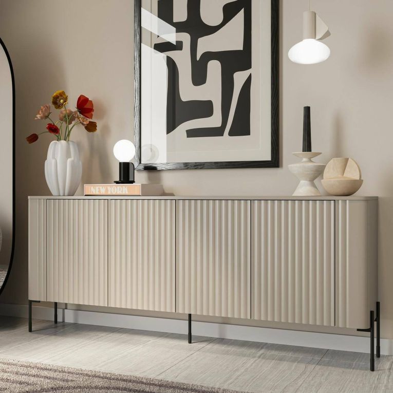 Credenza beige 190x39x80h cm 4 ante - Laion