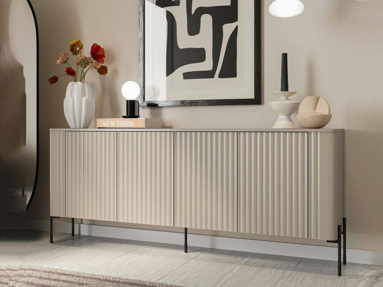 Credenza beige 190x39x80h cm 4 ante - Laion