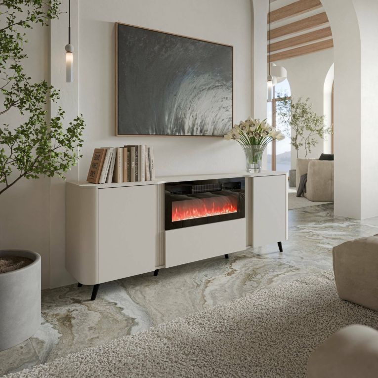Credenza beige 190x40x68h cm 3 ante - Briano