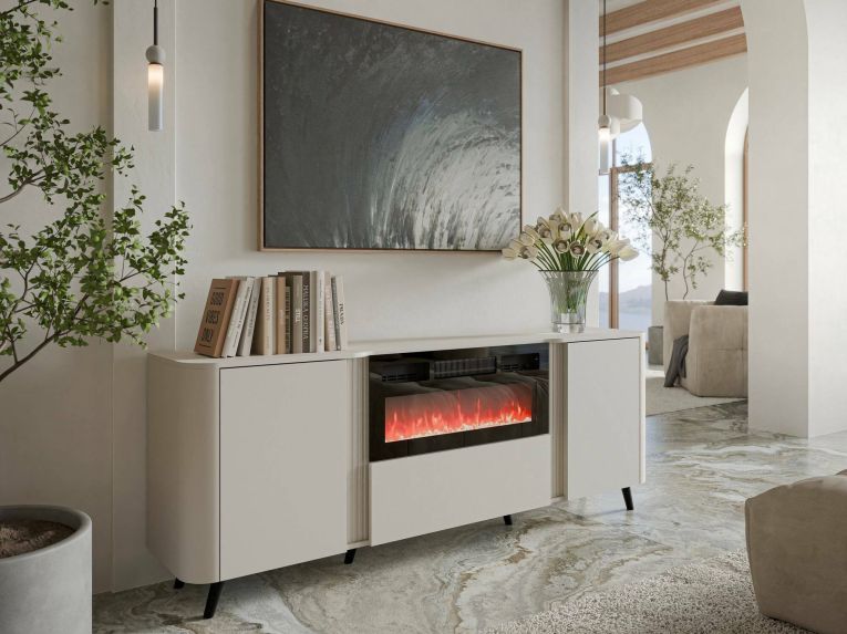 Credenza beige 190x40x68h cm 3 ante - Briano