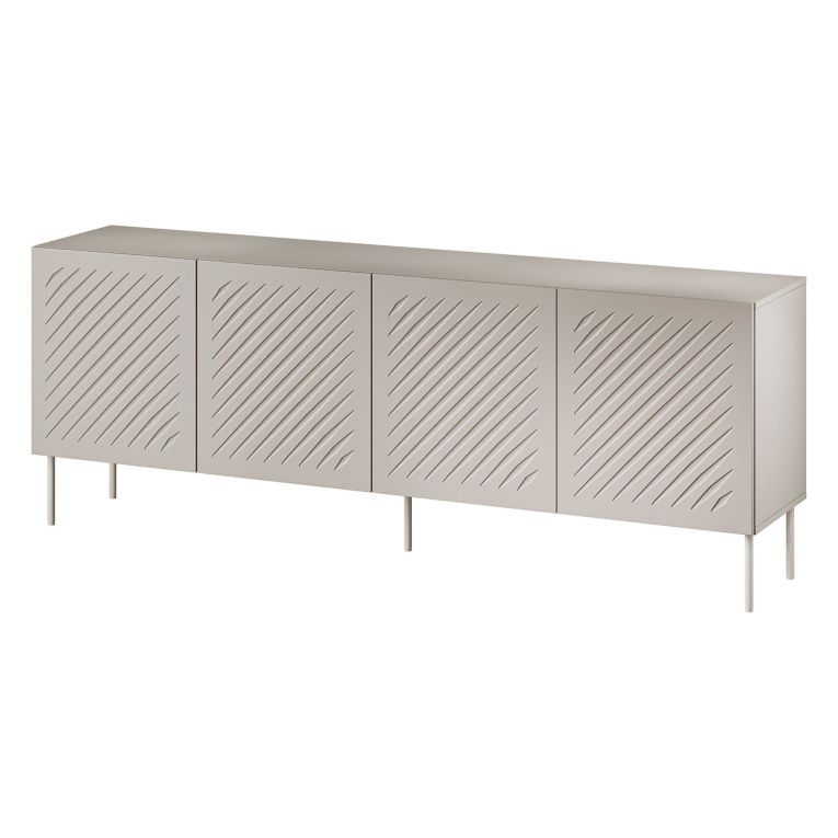 Credenza Beige 2 Ripiani 6 Vani 200.5x42x75h cm, 4 Ante - Carema
