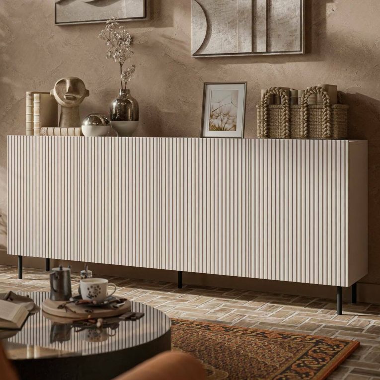 Credenza beige 200x42x82h cm 4 ante - Corana