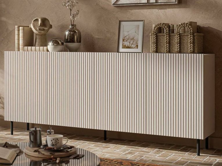 Credenza beige 200x42x82h cm 4 ante - Corana