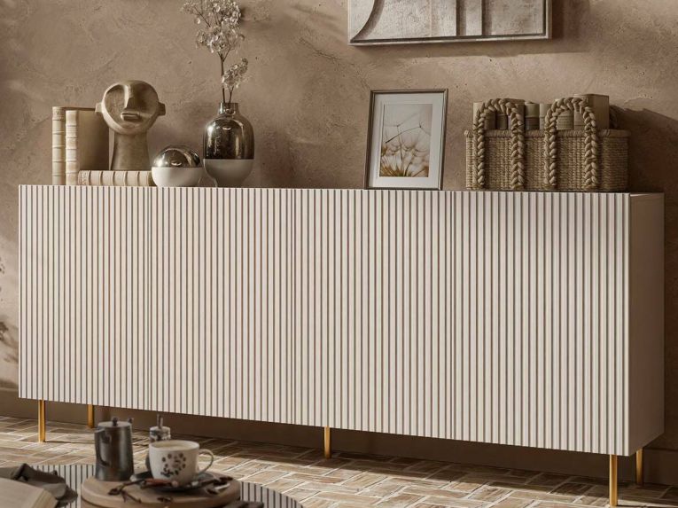 Credenza beige 200x42x82h cm 4 ante - Londa