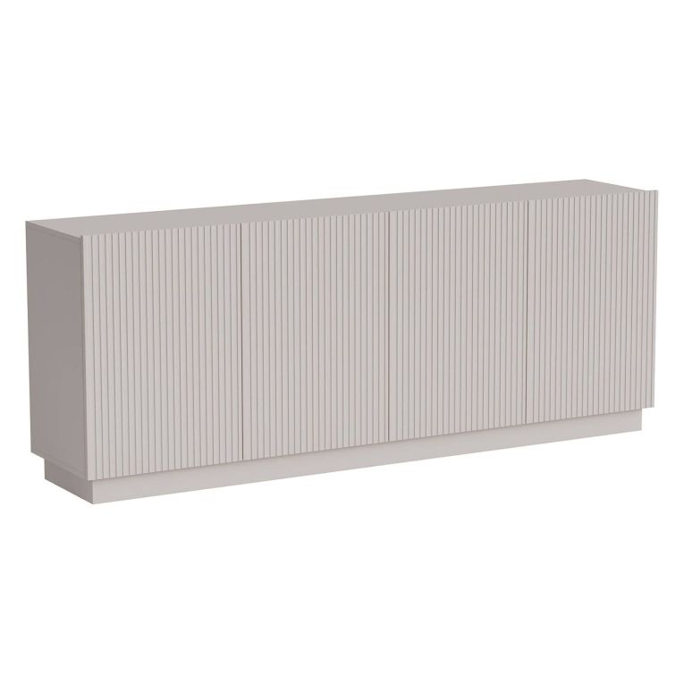 Credenza Beige 4 Ripiani 4 Ante 200x40x78h cm, 8 Vani - Masainas