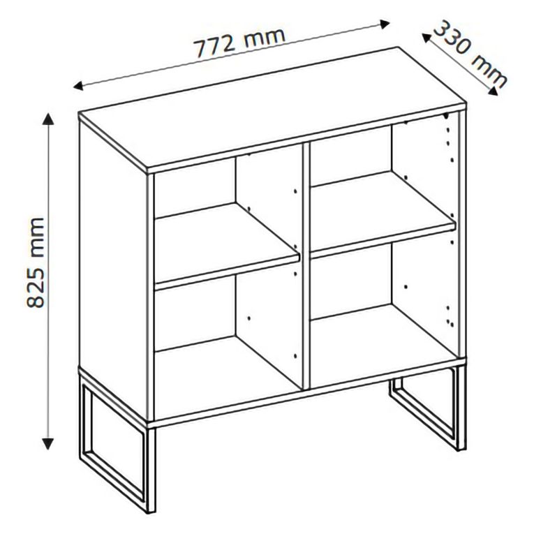 Credenza Beige Cashmere 2 Ripiani 2 Ante 77x33x82h cm, 4 Vani - Leraresi