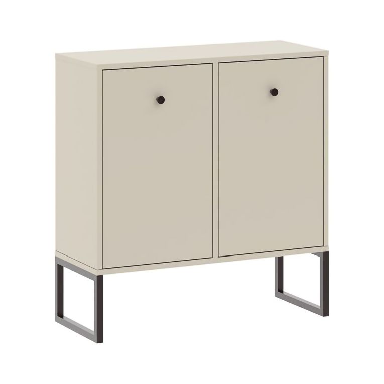 Credenza Beige Cashmere 2 Ripiani 2 Ante 77x33x82h cm, 4 Vani - Leraresi