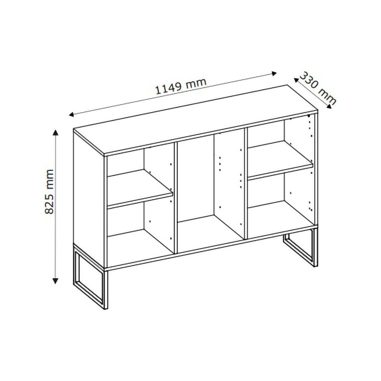Credenza Beige Cashmere 3 Cassetti 2 Ripiani 115x33x82h cm, Apertura Battente, Scorrevole - Lerelova