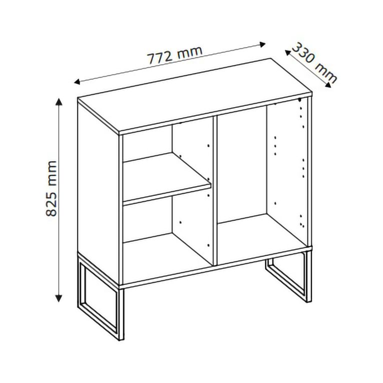 Credenza Beige Cashmere 3 Cassetti un Ripiano 77x33x82h cm, Apertura Battente, Scorrevole - Leranoro