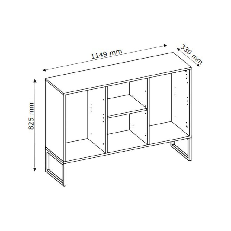 Credenza Beige Cashmere 6 Cassetti un Ripiano 112x33x82h cm, 2 Vani - Lerata