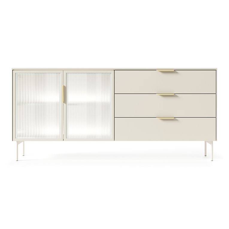 Credenza Beige Cashmere oro un Ripiano 3 Cassetti 181x39x83h cm, 2 Ante - Hara