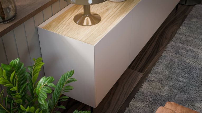 Credenza beige e rovere 150x40x70h cm 3 ante - Verrone
