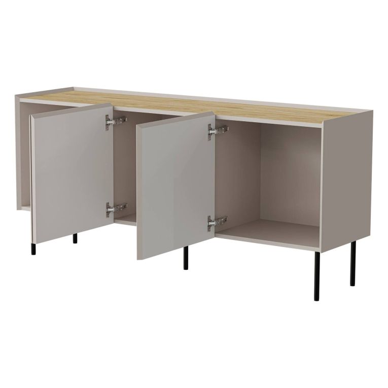 Credenza beige e rovere 150x40x70h cm 3 ante - Verrone