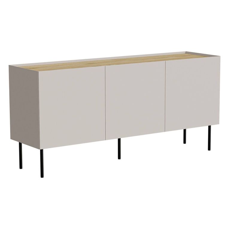 Credenza beige e rovere 150x40x70h cm 3 ante - Verrone