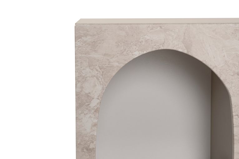 Credenza Beige Marmo 6 Ripiani 6 Vani 120x37x74h cm, Peso Supportato 4 kg - Arsenioiu