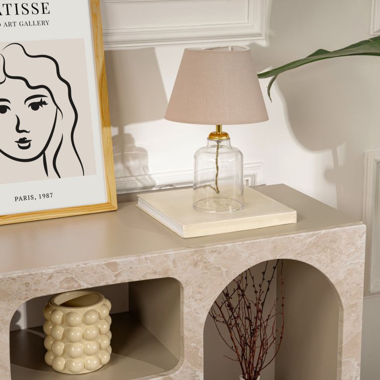Credenza Beige Marmo 6 Ripiani 6 Vani 120x37x74h cm, Peso Supportato 4 kg - Arsenioiu