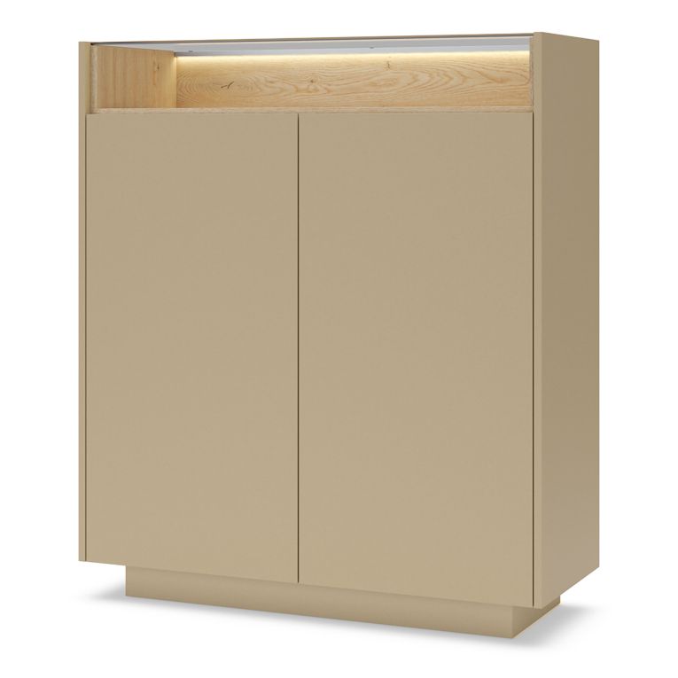 Credenza Beige Marrone 4 Ripiani Apertura Battente 103x40x119h cm, 2 Ante - Halane