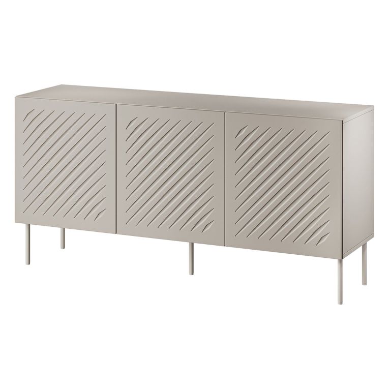 Credenza Beige un Ripiano 3 Vani 150.5x42x75h cm, 3 Ante - Stilo