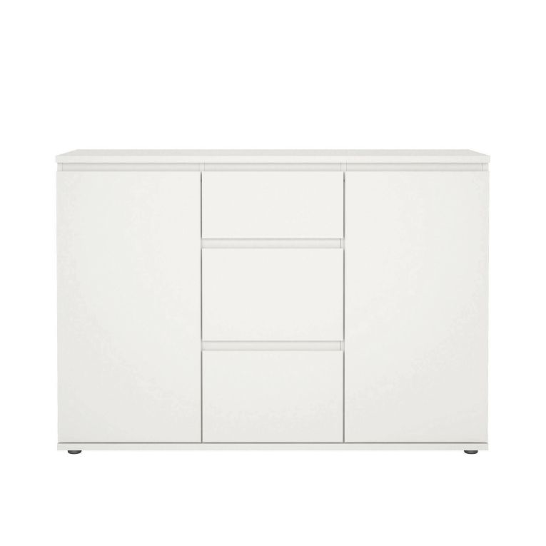 Credenza bianca 119x40x83h cm 2 ante e 3 cassetti - Zumpano