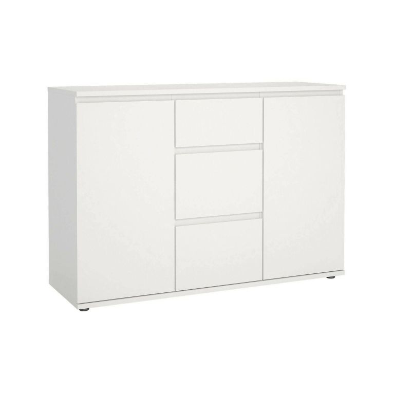 Credenza bianca 119x40x83h cm 2 ante e 3 cassetti - Zumpano