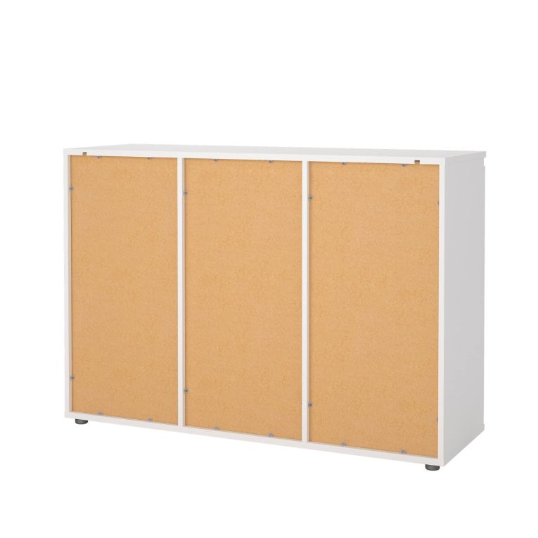 Credenza bianca 119x40x83h cm 2 ante e 3 cassetti - Zumpano