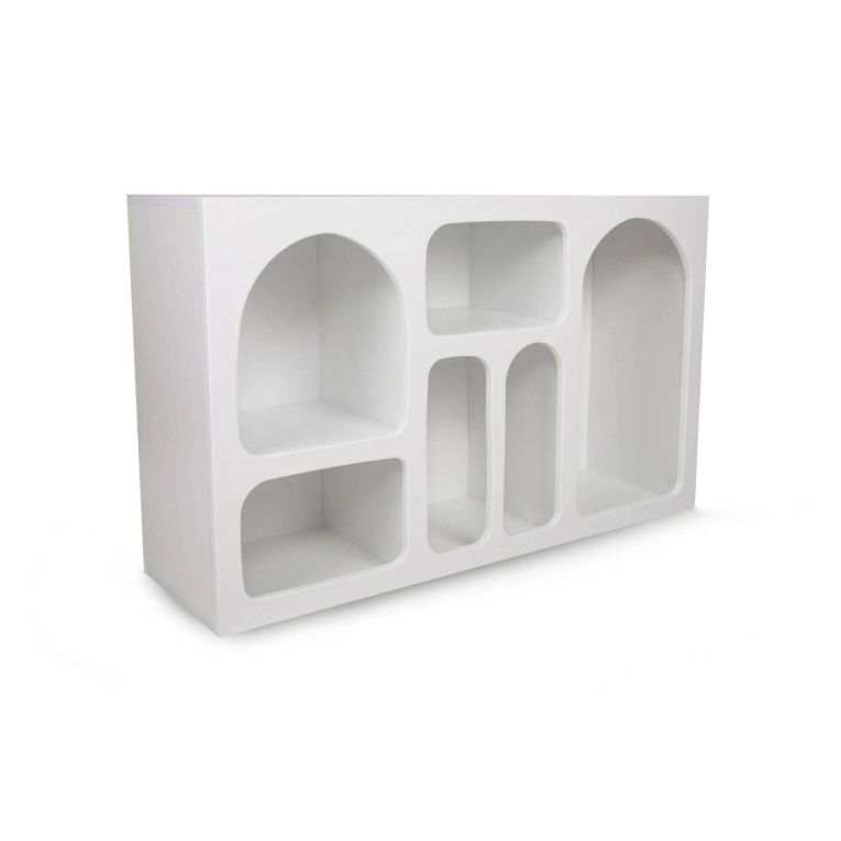 Credenza bianca 120x37x74h cm 5 vani - Arsenio
