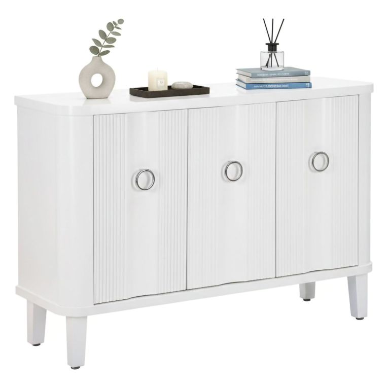 Credenza bianca 120x40x84h cm 3 ante - Lewis