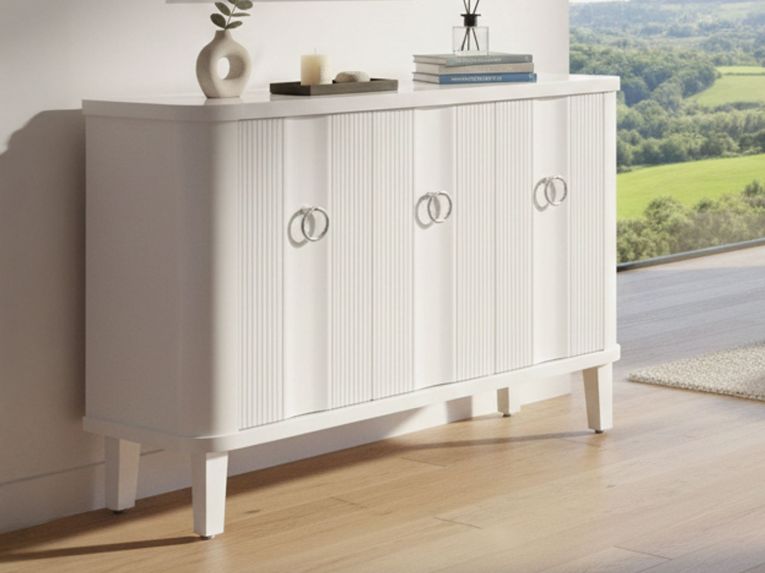 Credenza bianca 120x40x84h cm 3 ante - Lewis