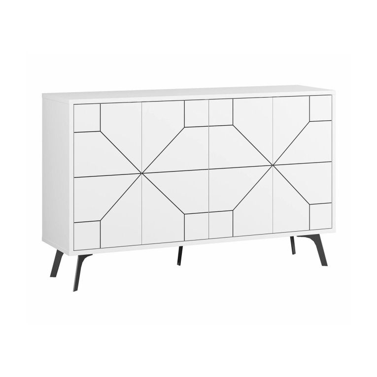 Credenza bianca 123x35x62h cm 4 ante - Earl