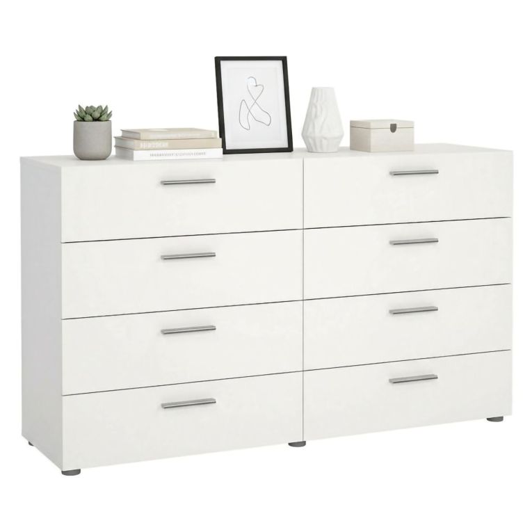 Credenza bianca 140x40x81h cm 8 cassetti - Phethai