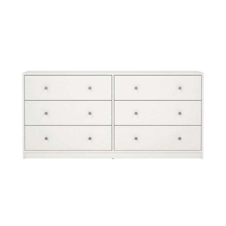 Credenza bianca 143x30x68h cm 6 cassetti - Rick