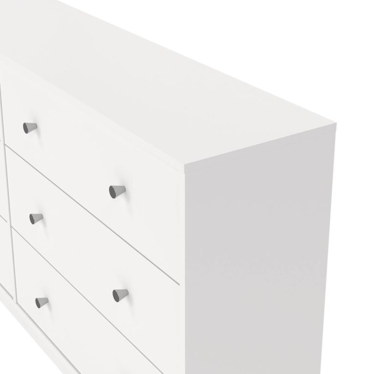 Credenza bianca 143x30x68h cm 6 cassetti - Rick