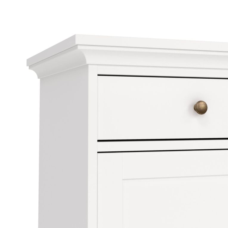 Credenza bianca 143x46x91h cm 3 ante e 3 cassetti - Asola