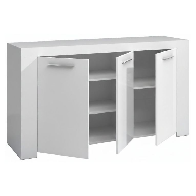 Credenza bianca 144x42x80h cm 3 ante - Amaculi