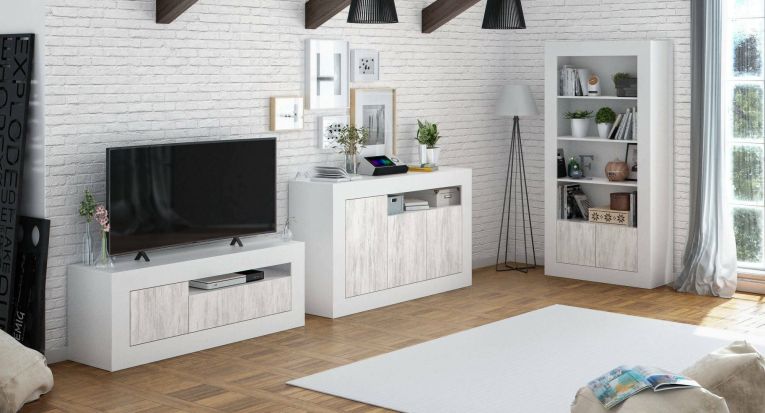 Credenza bianca 144x42x87h cm 3 ante - Ilizia