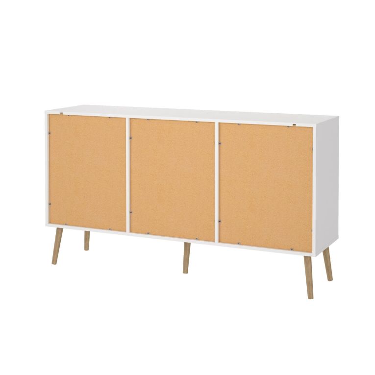 Credenza bianca 147x39x81h cm 2 ante e 3 cassetti - Erina