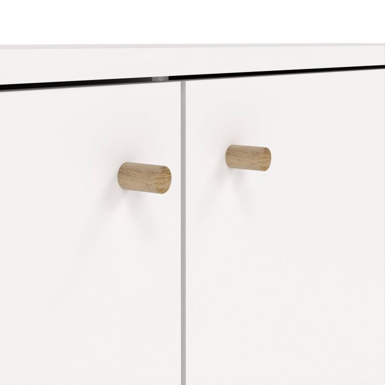 Credenza bianca 147x39x81h cm 2 ante e 3 cassetti - Erina